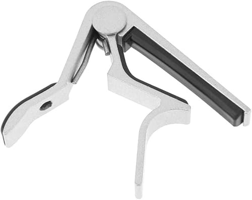 EXENXA Kapodaster für Gitarren, Stimmgerät, Kapodaster mit Schnellwechsel, Aluminiumlegierung, silberfarben