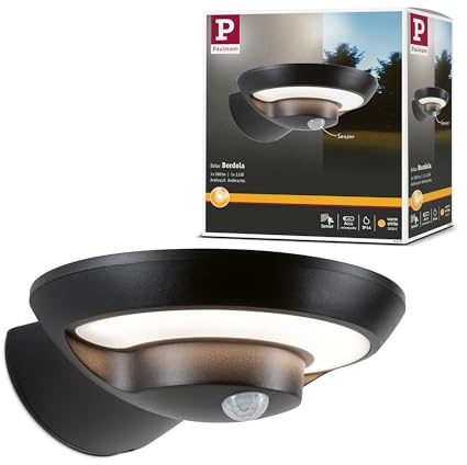 Paulmann 94855 Solar LED Außenwandleuchte Bordola Bewegungsmelder IP44 180x211mm 3000K 3,5W 220lm Anthrazit Kunststoff Außenleuchte Solarleuchte