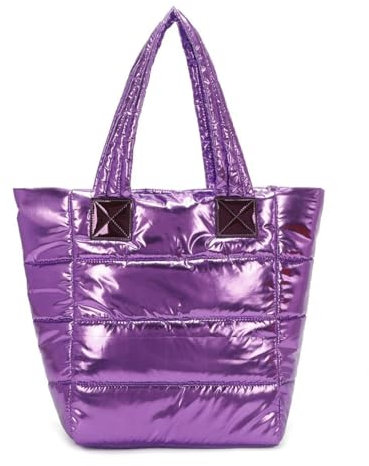 OBC XXL Damen Tasche Nylontasche Shopper Schultertasche Umhängetasche Beuteltasche Handtasche Weekender Reisetasche Shopping Bag Violett V1