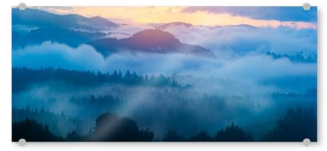 artboxONE Acrylglasbild 60x20 cm Natur Sommerabend im Bayerischen Wald Bild hinter Acrylglas - Bild Wald Bayern Berge