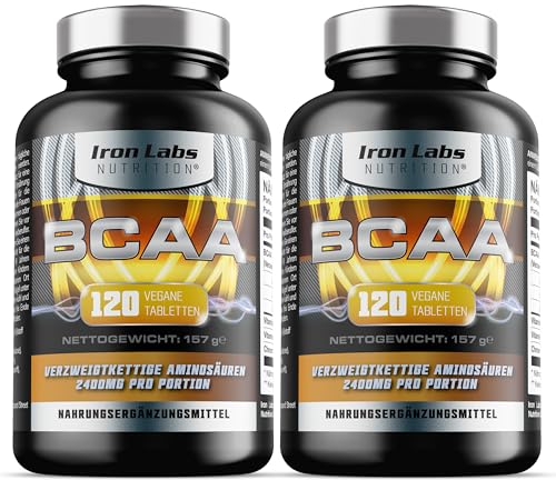 BCAA Tabletten - 2400 mg BCAAs pro Portion - BCAA Aminosäuren (BCCA verzweigtkettige Aminosäuren mit Hochdosiert B6) - Kapseln Hochdosiert Für Vegetarier & Veganer geeignet (240 Tabletten)