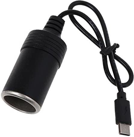 Zeizafa Cable USB C PD tipo C macho a enchufe hembra de 12 V para coche para grabadora de conducción, ventilador de coche USB C a cable tipo C, adaptador de cargador, accesorios de alimentación