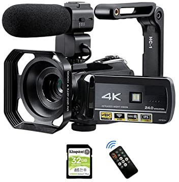 ARTGOS AC3 Video Camera Camcorder Vlog Camera 4K 24fps 30X Digital Zoom IR Night Vision Professional Digital Vlogging Camera