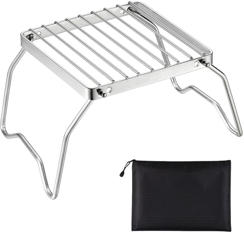 Tarocat Grille Pliante, 16 cm x 16 cm Barbecue en Acier Inoxydable, Acero Inoxidable Barbecue Grill, Grill Pliant BBQ Grill Mini pour Barbecue en Plein Air Camping Pique Nique