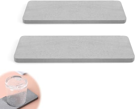ZIJANG 2 Stück Schnell Trocknende Spülbeckenmatte, Wassersaugende Ablage Waschbecken 22x8cm, Schmaler Organizer für Bürsten, Schwämme und Seifen- Platzsparend & Praktisch