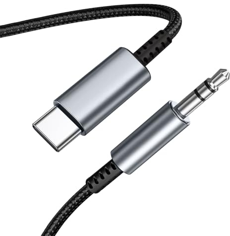 BORLTER CLAMP Cable USB-C a Jack de 3,5mm, HiFi Tipo-C a Aux DAC Cable Estéreo, Adaptador de Auriculares Jack de 3,5mm Compatible con Galaxy S20/S21, iPhone 15 Pro Max, iPad Pro, Pixel 2/3/4 XL, etc.