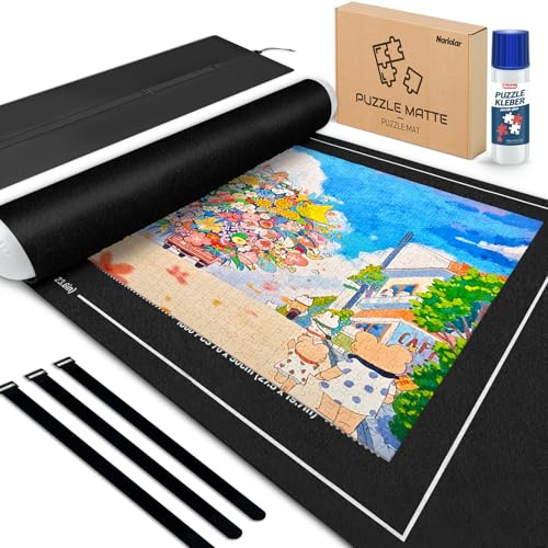Nariolar Puzzlematte mit Puzzlekleber - Puzzle Matte für bis zu 500/1000/1500 Teile, praktisches Zubehör für die Aufbewahrung und den Transport von Puzzles