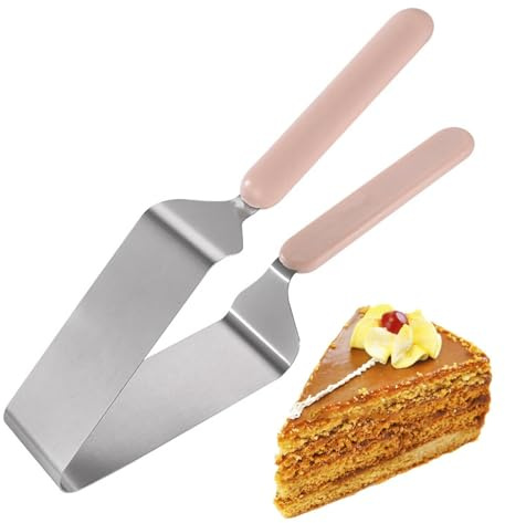 Qutalmi Tortenschneider Kuchenheber, Edelstahl Kuchenklemme Verstellbarer, Dreieckiger Kuchenteiler Ausstecher, Tortenteiler Mit Doppelgriff, Für Gleichmäßige Scheiben Käsekuchen, Desserts