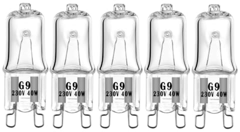 AVFORA Lampadina alogena G9 Luce del forno Alta temperatura 500℃ Adatta per frigorifero Forno Ventola 220V40W-5 PZ 220V