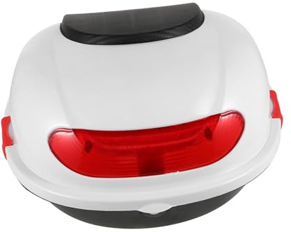 Mobestech Motorroller Topcase Motorrad Heckkoffer aus Pp Weiß Leicht zu Montieren mit Viel Stauraum für Roller und Motorrad