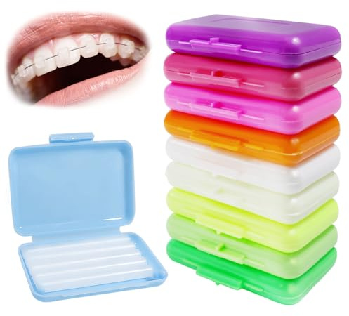 Sularpek 10 Boxes Dental Wax for Braces, 50PCS Brace Wax Orthodontic, Orthodontic Wax, Relief Wax for Ortho Care, Braces Wax with Fruit Smell, for Brace Wearers Gum Protection(Multiple Flavors)