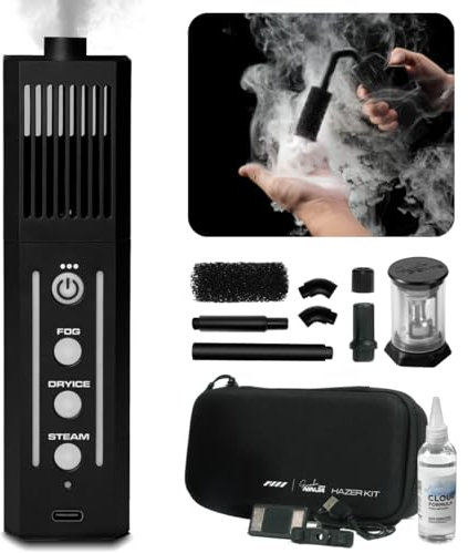 SmokeNINJA Pro - Mini macchina per il fumo portatile con telecomando senza fili, nebbia, per fotografia, effetti palcoscenici, eventi all'aperto e feste