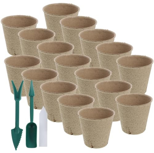 POPETPOP 1ensemble Pots De Germination Pulpes Étiquettes Et Outils De Jardinage Pots De Plantes Biodégradables pour Et Cultures