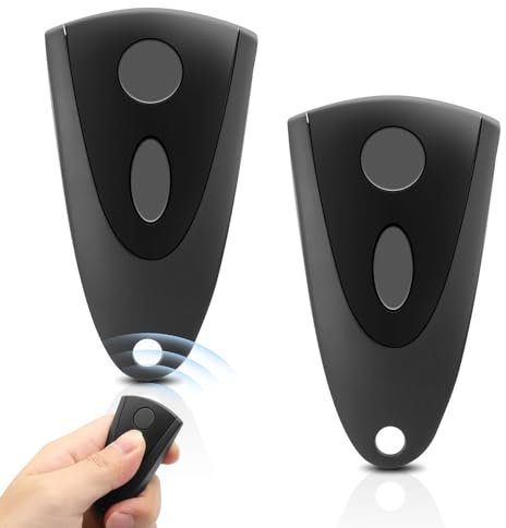 2 Stück Garagentor Handsender für Novoferm, Toröffner Fernbedienung 433,92MHz 2 Kanäle, Handsender Garagentor für novotron 502/504/512/514(Enthält 2 zusätzliche Batterien) - schwarz und weiß
