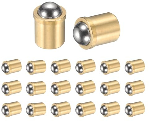 sourcing map 20 stantuffi a sfera in acciaio inossidabile 304, diametro 5 mm. Chiusura a sfera liscia a spinta a molla, pistone di posizionamento di precisione 15N, per dispositivi meccanici, mobili