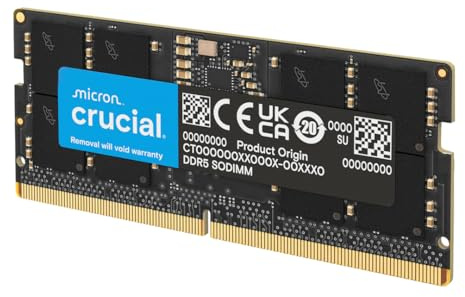 Crucial RAM DDR5 64GB 5600MHz SODIMM, Memoria para Ordenador Portátil/Laptop, Mini PC (o 5200MHz / 4800MHz) CL46 - CT64G56C46S5