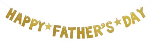 【Vatertagsdekorationen】Happy Fathers Day Banner, Papierbanner Wimpelkette Buchstaben Design für Feiern Foto Requisiten Party Dekoration Supplies