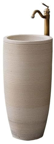 uotmui Lavabo De Pedestal para Baño Lavabo de baño con balcón, Lavabo con Pedestal de cerámica Retro, Lavabo for el hogar Lavabo De Pedestal para Baño