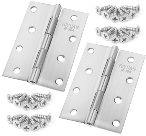 Anstore Bisagras plegables (2 unidades, 100 x 70 x 1 mm, plegables, plateadas, acero inoxidable, 270°, con 18 tornillos, bisagras de puerta para puertas, ventanas y armarios)