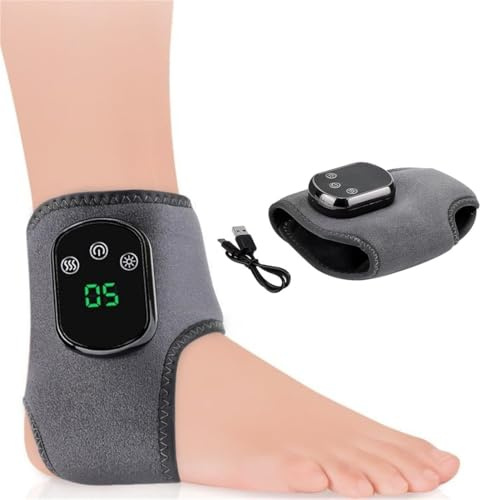 Masseur de cheville – Compression, Chaleur & Micro-Vibrations | Soulage Neuropathie, Engourdissements & Gonflements | Améliore Circulation | Maison & Après Sport | Pour Diabétiques & Actifs