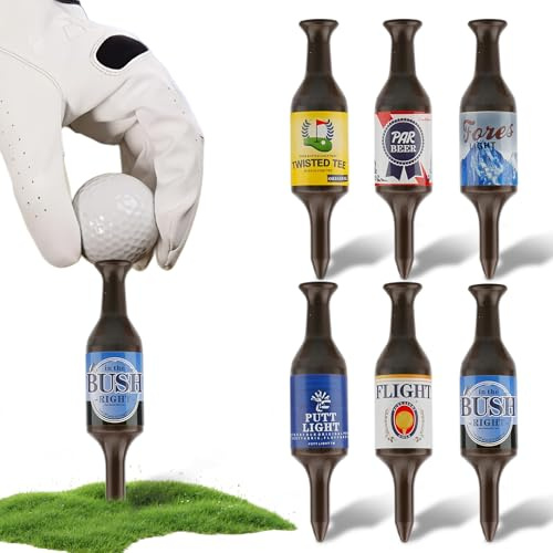 Mirrwin Golf-Tees Bierflasche, Lustige Golf-Tees Kunststoff 9 cm Langlebige Golf Tee Zubehör Driver Golftees Set Wiederverwendbar Tees Golf für Golfer üben, Geschenk für Golfer oder Familie