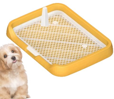 Toilettes intérieures pour chiens : plateau en grille plate, support pour coussin d'urination, plate-forme pour aller aux toilettes avec construction durable | Équipement pour animaux de compagnie
