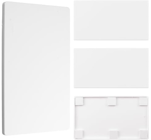 UFURMATE Blindabdeckung, Wandplatte, 18,8 x 10,9 cm, Kunststoff, schraubenlose Wandlochplatte, 2-fach, Blindabdeckung, elektrische Abdeckungen für ungenutzte Steckdosen oder Schalter, Weiß, 4 Stück