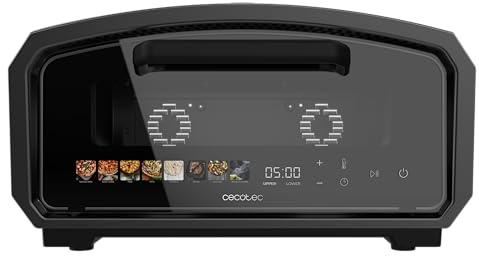 Cecotec Horno Eléctrico para Pizzas Pizza&Co 500 Gyro. Piedra Giratoria Alta Temperatura, Panel Digital Táctil, 8 Menús, 65-500°C, Cocción Ajustable, Pizza de Pizzería en Casa