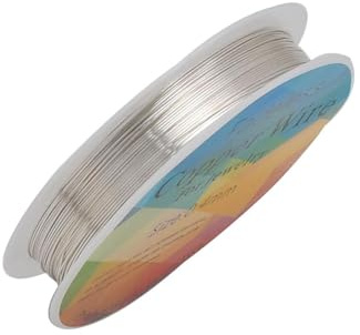 25M 0.2mm Jewellery Wire, Silver Beading Wire, Fade-Resistant Copper Wire | for Jewellery Making, Copper Craft Tarnish Resistant Beading, for Jewelry Making and DIY Crafting(Bright Silver)