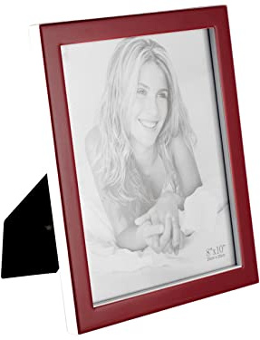 H&H Portafoto Con Cornice In Acrilico, 25X20 Cm, Rosso