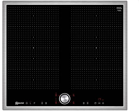 Neff T56BT60N0 plaque Noir, Acier inoxydable Intégré (placement) Céramique 4 zone(s)