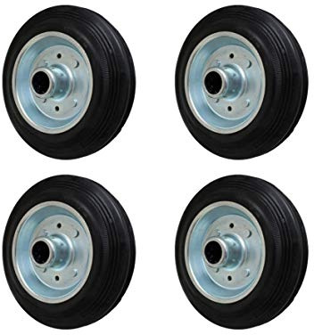 4 Stück 160 mm Vollgummirad Rad für Transportrollen Lenkrollen Transportgeräterad