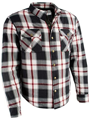 Milwaukee Performance - Camisa de franela para hombre con aramida (negro/blanco/rojo, XL)
