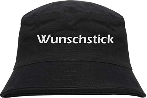 HB_Druck Fischerhut - Bucket Hat mit Wunschtext - Blockschrift - Bestickt -