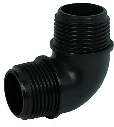 GASMIS PP Gewindefitting Schraubfitting, Winkel 90° AG x AG - 1x1, 33.3 mm Außengewinde, Anschlussstück, 2 Stück
