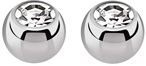 Titan Piercing Schmuck Verschluss Kugel in 1,2 x 3 mm, gefaßter Zirkonia in vielen Farben