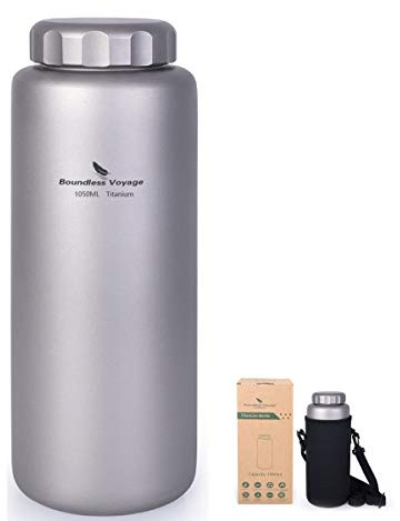 iBasingo Titan Flasche Outdoor Camping Becher Wide Mouth Kochgeschirr Leichtes Tragbares Wasserflasche Großem Wandern Picknick Einschichtige Trinkwaren (1050ml Flasche Ti3005D)