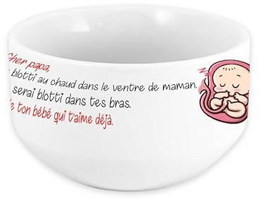 Bol personnalisé échographie fête des pères - Cadeau original (Echographie papa)