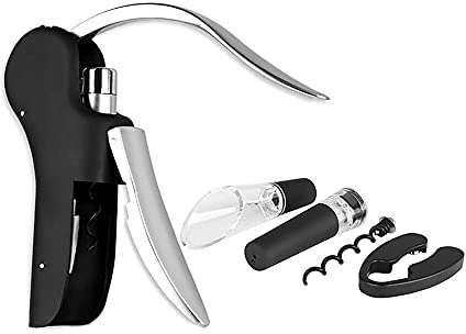 SPELAX Set apribottiglie 5-in-1 Kit apribottiglie per Vino Set cavatappi apribottiglie Manuale - con taglierino e Sostituzione