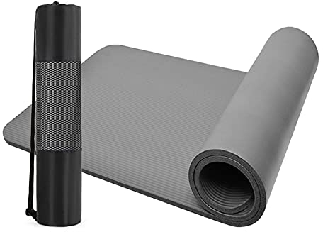 REJOON 10 mm Dickes Yogamatten-Kissenpolster, rutschfestes Trainingsmattenpolster mit Tragegurt und Netztasche for das Fitnessstudio, Fitness, Training, Pilates