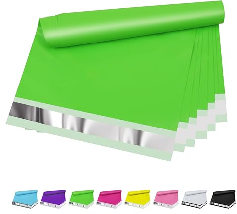 Vapulcio Poly-Versandtaschen, 15,2 x 22,9 cm, 100 Stück – wasserdichte und reißfeste Versandtaschen für kleine Unternehmen – grüne Verpackungsbeutel mit selbstschließendem Verschluss – Polymailers,