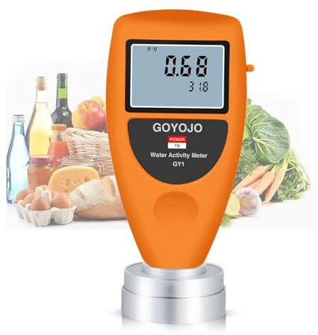 Water Activity Meter Smart Food Water Activity Tester for Jerky Dried Fruit Grain Vegetable Aw Moisture Mete Tools Adopt Non conductive Humidity Sensor, 0-1.0AW ±0.02AW Water Activity Analyzer Monitor