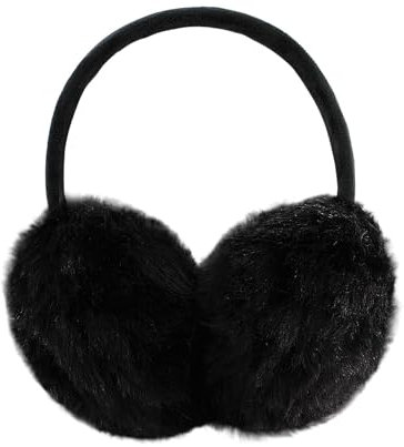 ACAREY Ohrenwärmer Damen Winter, Faltbare Ohrenschützer Damen Ohrwärmer, Plüsch Earmuffs Ohrenschützer Für Damen, Winter Ohrenwärmer, Weiche & Warme Ohrenschützer Für Weihnachtsdeko (Schwarz)