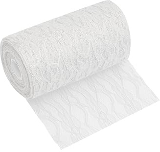 Tischläufer Spitzen-Tischband in Weiss (15 cm x 20 m) hochwertiges Tischdeko-Band für Hochzeiten & Taufen, Festliche Tischdekoration für besondere Anlässe