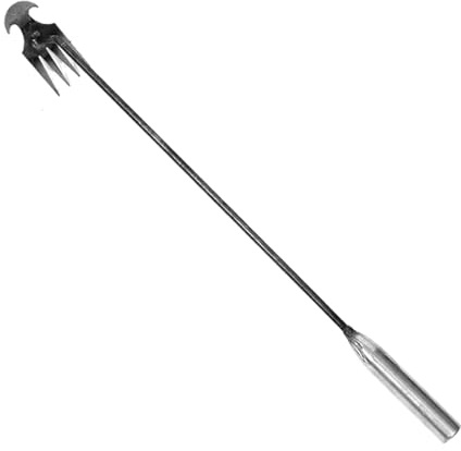 Zuasdvnk Gartenarbeit Hand Unkrautstecher, Stahl Unkraut Entferner Gerät mit 4 Zähne, Fugenreiniger Unkraut, Gartenwerkzeug, Unkraut Entferner Gerät, Fugenkratzer Mit Stiel