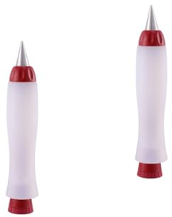 Alipis 2pcs Silicone Cake Decorating Pen for Chocolate Cream Baking Tool Nozzle Mouth Pen Easy Cake Decorating Dishwasher Safe Random Style