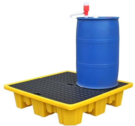pujindu Überlaufplattform, Gelbe Und Schwarze Polyethylen-Auffangpalette, Lagerhallen, Fabrik, Ölfässer, Überlaufpalette, Stapelbares, Modulares, Auslaufsicheres Tablett (Farbe : Yellow-3 Pack, Größ