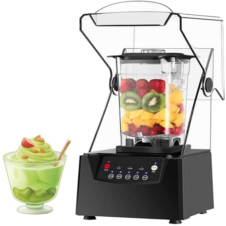 JJENXYYDS Smoothie Maker Blender,2200 Watt Professional Blenders for Kitchen,Silent 17000rpm,Intelligent 5-speed Touch Control,8mm Thick Soundproof Cover for Ice Crushing,Smoothies