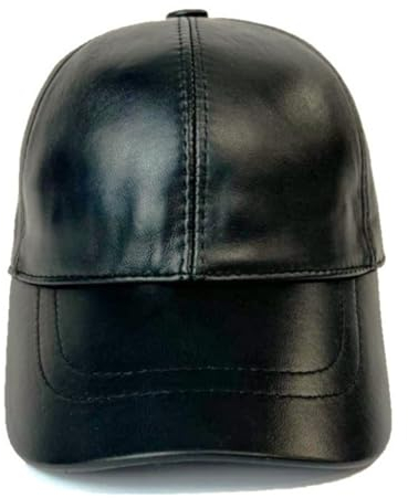 URBAN 5884 Lederhut - Herren-Damen-Echtlederhut mit Visier, weiche Lederkappe, Unisex, Schwarz