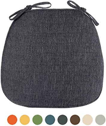 Stolsdynor，sittdynor，sittdynor，köksstolsdynor, läderstolsdynor, stoldynor for matstolar Set om 4 med knytband, sittdynor for köksstolar Farmhouse, matsalsstolsdynor halkfria, tjocka tvättbara stolar(D